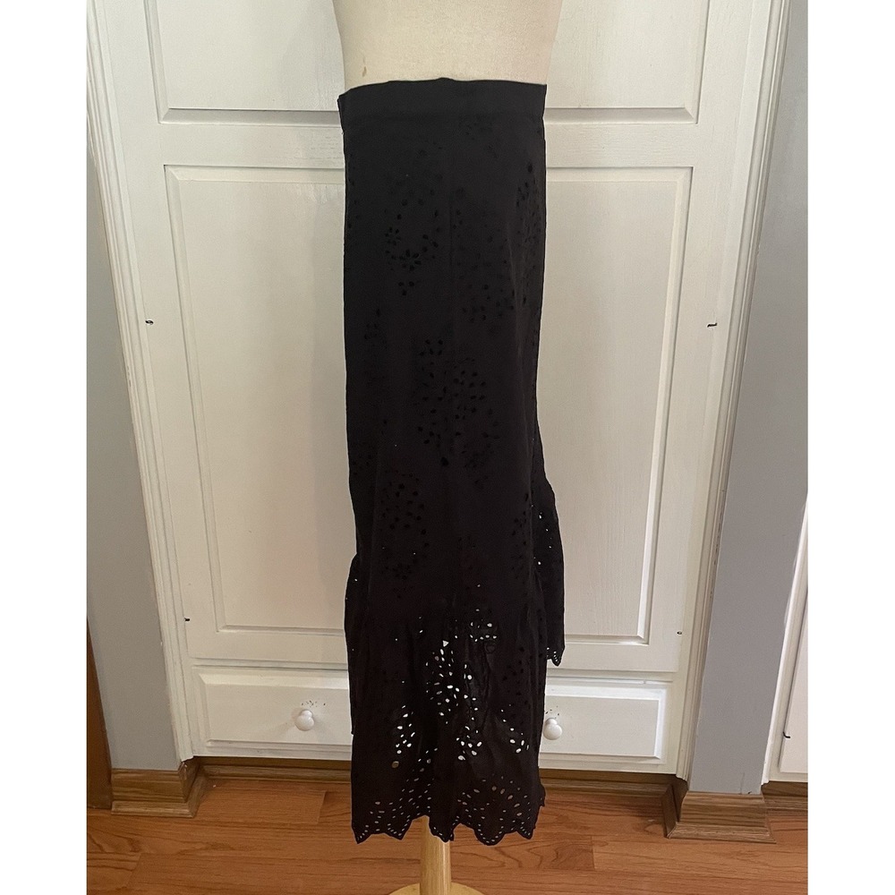 Find Brand Black Eyelet Women's Skirt Size 12 Cottage Coastal Cowgirl 100%cotton - Picture 4 of 11